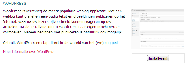 Wordpress installeren