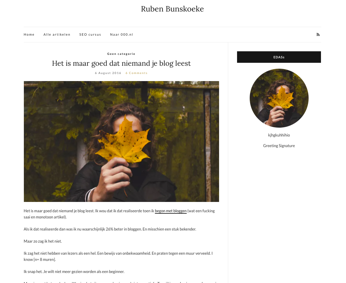 Gratis WordPress thema geinstalleerd 