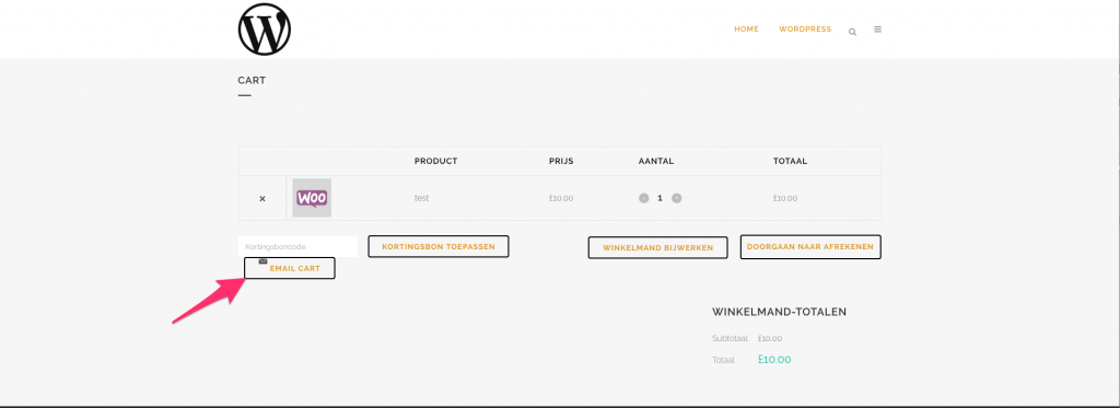 Voorbeeld: Email Cart for WooCommerce